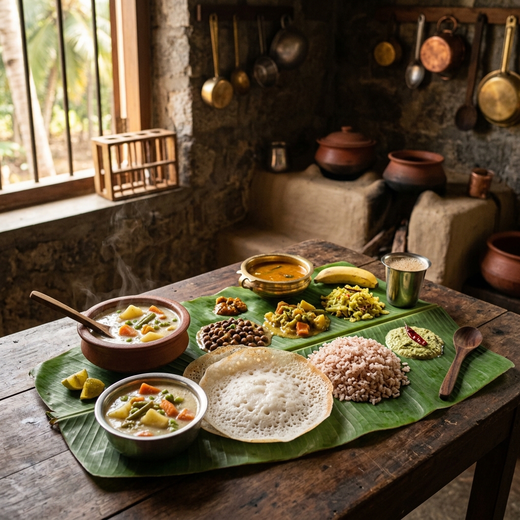 Kerala Appam with Coconut Veg Stew