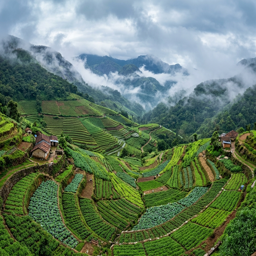 Misty hills of Vattavada, Kerala